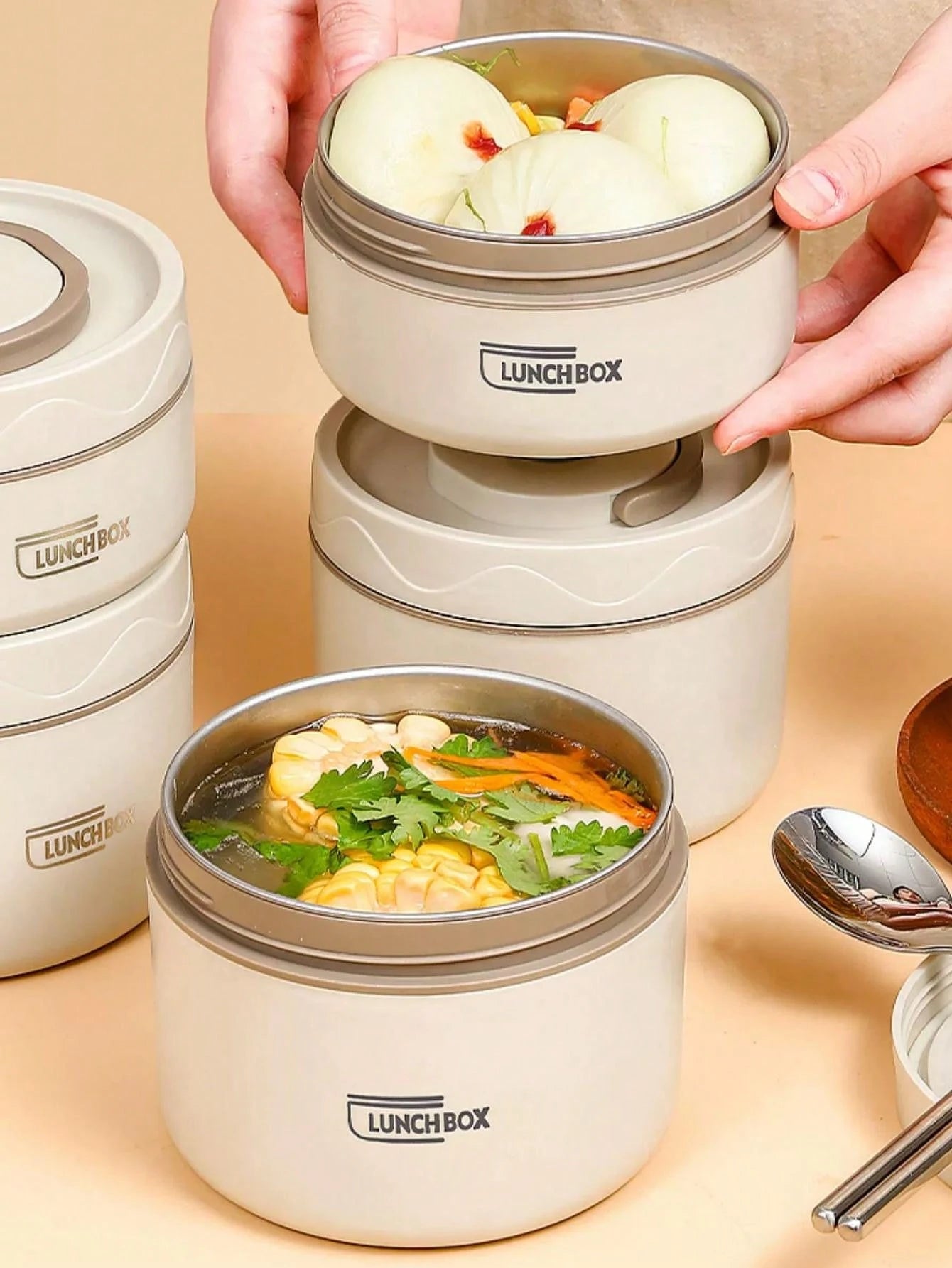 Boîte Repas Thermique (Lunch Box) avec Sac Isolé – 3 Pots