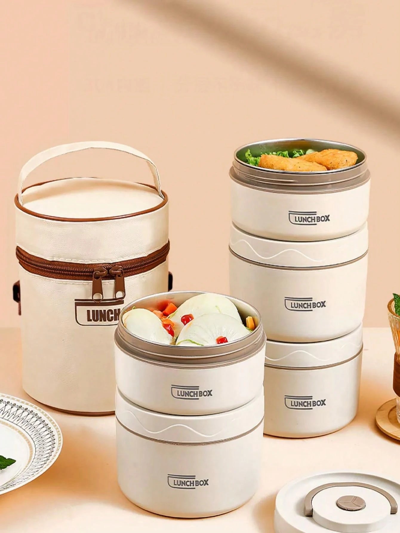 Boîte Repas Thermique (Lunch Box) avec Sac Isolé – 3 Pots